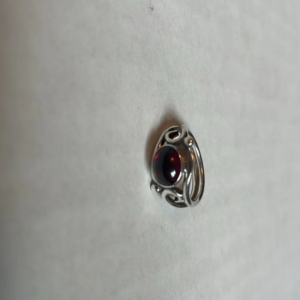 Garnet & Sterling Silver Ring, Size 4 - Picture 2 of 4